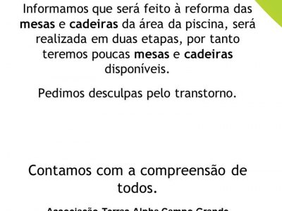 REFORMA DAS MESAS E CADEIRAS
