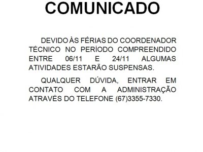 COMUNICADO - Ferias coord tecnico