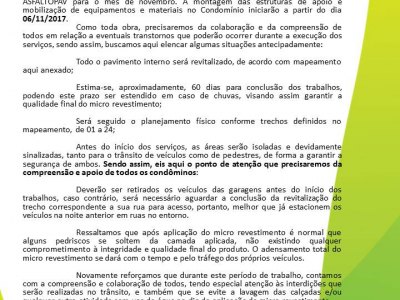 Reparos no asfalto - Comunicado 2