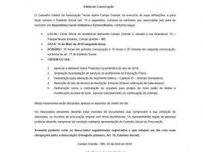 EDITAL DE CONVOCAÇÃO 