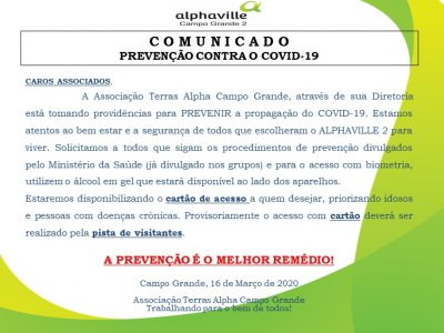 PREVENÇÃO CONTRA O COVID-19